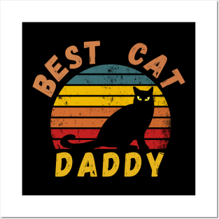 Best Cat Daddy Vintage Retro Distressed T-Shirt Posters and Art